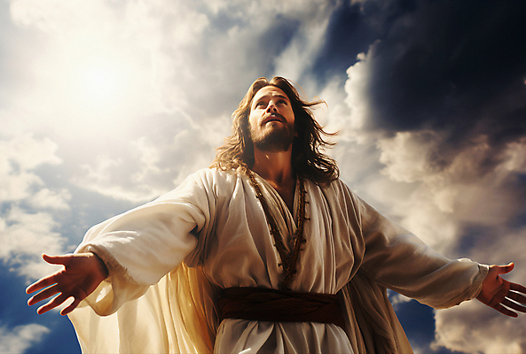 JPG 구름 편집이미지 남자 기독교 하늘 팔벌리기 한명 상반신 성인 햇빛 기도 예수 디지털합성 성인남자한명만 편집실사 AI인물포토 AI콘텐츠 자연요소 1 종교 모션 사람 태양 신_종교 CG 남자한명만 성인남자만 파일형식 AI포토