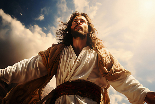 JPG 구름 편집이미지 남자 기독교 하늘 팔벌리기 한명 상반신 성인 햇빛 태양 기도 예수 디지털합성 성인남자한명만 편집실사 AI인물포토 AI콘텐츠 자연요소 1 종교 모션 사람 신_종교 CG 남자한명만 성인남자만 파일형식 AI포토