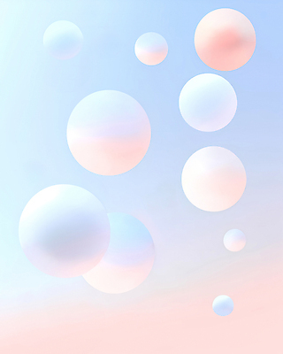 JPG 편집이미지 하늘색 사람없음 거품 원형 비눗방울 입체 디지털합성 버블 연분홍색 파스텔톤 편집실사 AI컴퓨터그래픽 AI콘텐츠 도형 분홍색 컬러 파란색 CG 파일형식
