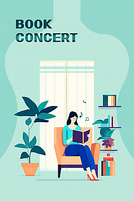 전신 PSD 여자 포스터 화분 음표 일러스트 선반 한명 들기 앉기 성인 책 소파 독서 콘서트 교양 커튼 집중 읽기 민트색 성인여자한명만 국내일러스트 1 기호 음악 컬러 가구 컨셉 의자 모션 사람 공연 여자한명만 성인여자만 파일형식