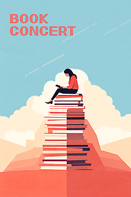 전신 PSD 구름 여자 포스터 일러스트 하늘 한명 들기 앉기 성인 독서 콘서트 교양 집중 읽기 책더미 성인여자한명만 코랄 국내일러스트 자연요소 1 컬러 컨셉 모션 사람 책 공연 무더기 여자한명만 성인여자만 파일형식