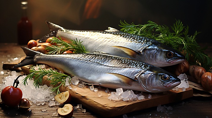 JPG 편집이미지 채소 도마 어류 사람없음 얼음 신선 레몬 허브 해산물 편집실사 AI포토 AI콘텐츠 자연요소 식물 과일 주방용품 수중동물 CG 파일형식