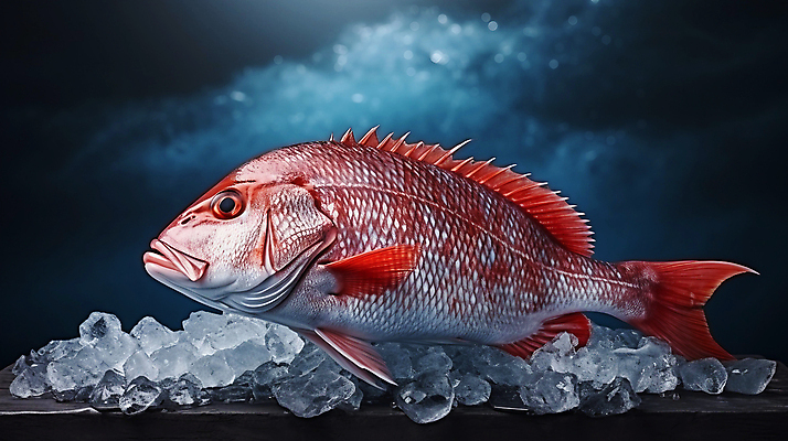 JPG 편집이미지 사람없음 빨간색 얼음 신선 해산물 도미 편집실사 AI포토 AI콘텐츠 자연요소 컬러 어류 CG 파일형식