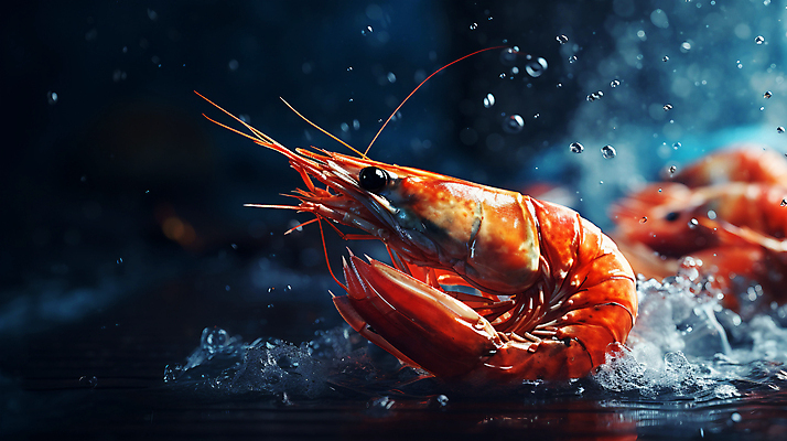 JPG 편집이미지 새우 사람없음 수중동물 물방울 신선 해산물 튀는물 편집실사 AI포토 AI콘텐츠 동물 갑각류 CG 액체표현 스플래쉬 파일형식