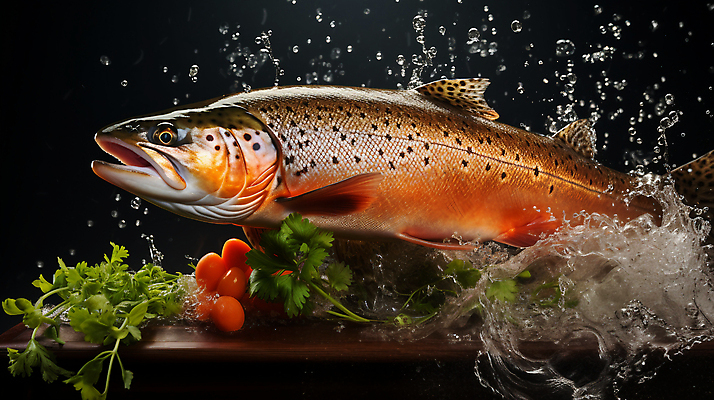 JPG 편집이미지 채소 어류 사람없음 물 수중동물 신선 해산물 튀는물 편집실사 AI포토 AI콘텐츠 자연요소 동물 CG 액체표현 스플래쉬 파일형식