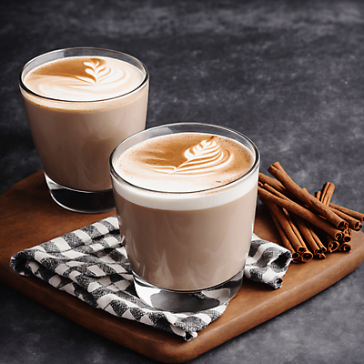 JPG 편집이미지 커피 사람없음 커피잔 천 나무받침 라떼아트 시나몬 시나몬스틱 차이티라떼 차이티 편집실사 AI포토 AI콘텐츠 음료 잔 목재 차_음료 직물 받침대 CG 그림 라떼 파일형식