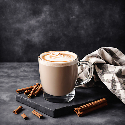 JPG 편집이미지 커피 사람없음 커피잔 천 받침대 돌판 라떼아트 시나몬 시나몬스틱 차이티라떼 차이티 편집실사 AI포토 AI콘텐츠 음료 잔 차_음료 돌_바위 직물 CG 그림 라떼 파일형식