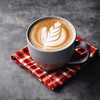 JPG 편집이미지 커피 사람없음 커피잔 천 라떼아트 차이티라떼 차이티 편집실사 AI포토 AI콘텐츠 음료 잔 차_음료 직물 CG 그림 라떼 파일형식