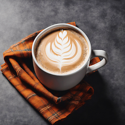 JPG 편집이미지 커피 사람없음 커피잔 천 라떼아트 차이티라떼 차이티 편집실사 AI포토 AI콘텐츠 음료 잔 차_음료 직물 CG 그림 라떼 파일형식