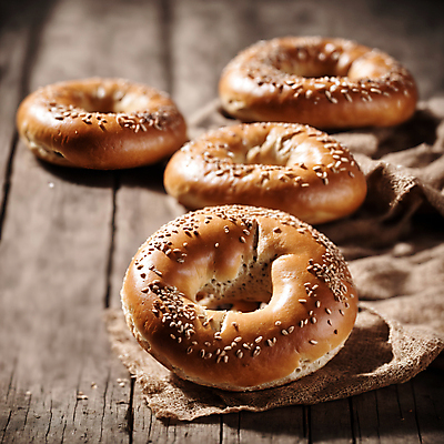 JPG 편집이미지 사람없음 갈색 천 베이글 나무탁자 참깨 편집실사 AI포토 AI콘텐츠 빵 컬러 탁자 직물 CG 깨 파일형식