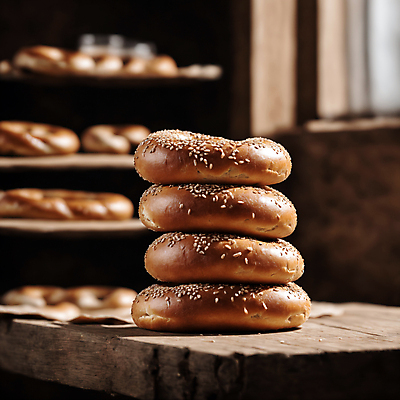 JPG 편집이미지 사람없음 갈색 쌓기 베이글 나무탁자 참깨 편집실사 AI포토 AI콘텐츠 빵 컬러 모션 탁자 CG 깨 파일형식