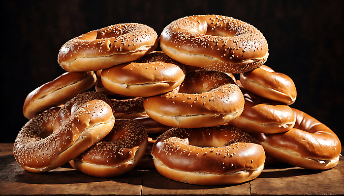 JPG 편집이미지 사람없음 갈색 쌓기 가득함 베이글 참깨 편집실사 AI포토 AI콘텐츠 빵 컬러 모션 CG 깨 파일형식