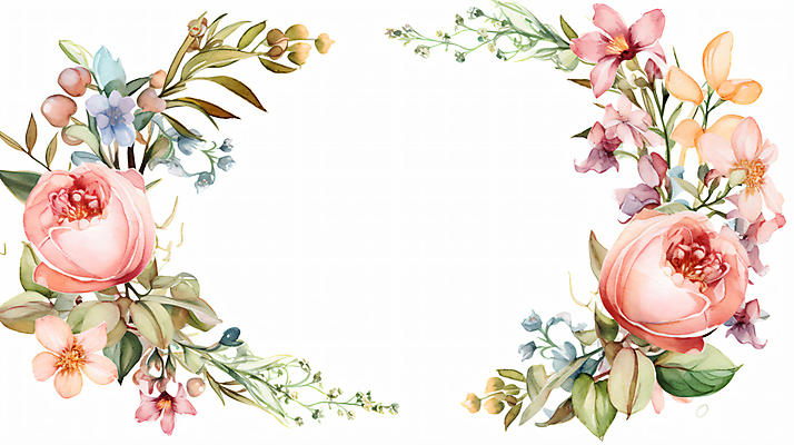 JPG 배너 꽃 잎 일러스트 프레임 사람없음 풀 카피스페이스 국내일러스트 AI일러스트 AI콘텐츠 식물 공백 파일형식