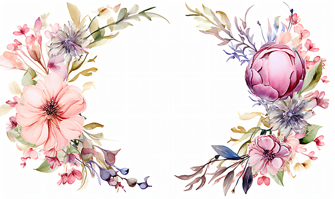 JPG 배너 꽃 분홍색 잎 일러스트 프레임 사람없음 원형 풀 카피스페이스 국내일러스트 AI일러스트 AI콘텐츠 도형 식물 컬러 공백 파일형식