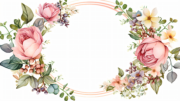 JPG 배너 꽃 잎 일러스트 프레임 사람없음 원형 풀 카피스페이스 국내일러스트 AI일러스트 AI콘텐츠 도형 식물 공백 파일형식