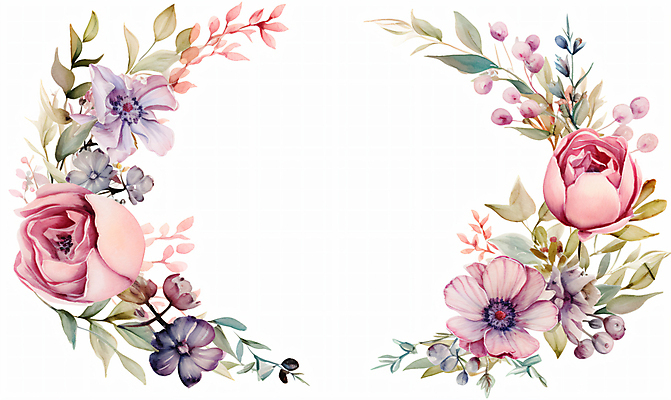 JPG 배너 꽃 분홍색 잎 일러스트 프레임 사람없음 풀 카피스페이스 국내일러스트 AI일러스트 AI콘텐츠 식물 컬러 공백 파일형식