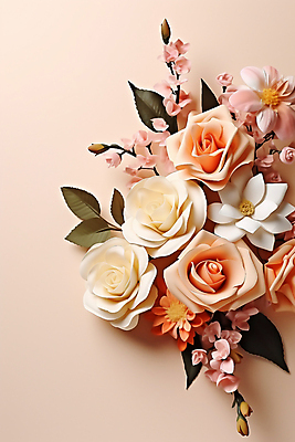 JPG 편집이미지 꽃 분홍색 부케 결혼 잎 사람없음 장미 디지털합성 편집실사 AI일러스트 AI콘텐츠 식물 컬러 꽃다발 이벤트 CG 파일형식