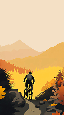 JPG 전신 남자 스포츠 단풍 일러스트 산 한명 풍경 성인 레포츠 운동 노란색 가을 돌_바위 승차 오솔길 라이딩 산악자전거 성인남자한명만 국내일러스트 AI일러스트 AI콘텐츠 1 계절 길 컬러 잎 모션 레저 건강 사람 자전거 남자한명만 성인남자만 파일형식
