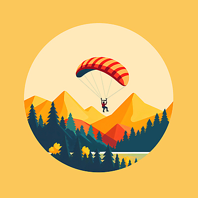 JPG 전신 나무 남자 스포츠 일러스트 하늘 산 한명 풍경 성인 레포츠 운동 노란색 가을 원형 익스트림스포츠 패러글라이딩 성인남자한명만 국내일러스트 AI일러스트 AI콘텐츠 도형 식물 1 계절 컬러 레저 건강 사람 남자한명만 성인남자만 파일형식