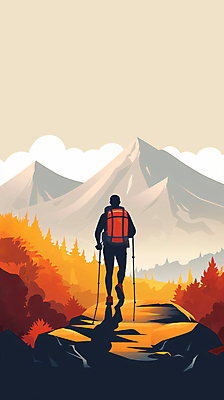 JPG 전신 나무 구름 남자 길 스포츠 단풍 일러스트 배낭 하늘 산 한명 풍경 성인 레포츠 운동 걷기 등산 가을 돌_바위 등산스틱 성인남자한명만 국내일러스트 AI일러스트 AI콘텐츠 자연요소 식물 1 계절 잎 가방 모션 레저 건강 사람 트래킹 등산용품 남자한명만 성인남자만 파일형식