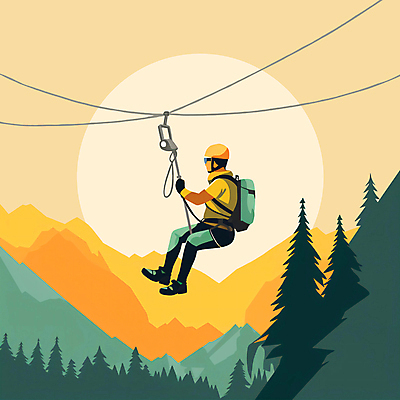 JPG 전신 나무 남자 스포츠 단풍 일러스트 배낭 하늘 산 한명 풍경 성인 운동 태양 노란색 가을 헬멧 익스트림스포츠 와이어 성인남자한명만 짚트랙 국내일러스트 AI일러스트 AI콘텐츠 자연요소 식물 1 계절 컬러 잎 가방 건강 사람 레포츠 보호장비 남자한명만 성인남자만 파일형식