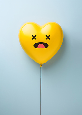 JPG 편집이미지 감정 하늘색 표정 사람없음 노란색 하트 디지털합성 하트풍선 풍선 기절 편집소스 이모지 편집실사 AI포토 AI콘텐츠 모양 컬러 파란색 CG 파일형식