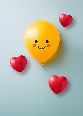 JPG 편집이미지 감정 하늘색 미소 웃음 사람없음 노란색 하트 원형 디지털합성 풍선 편집소스 이모지 편집실사 AI포토 AI콘텐츠 모양 도형 컬러 표정 파란색 CG 파일형식