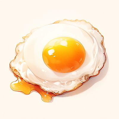 JPG 음식 일러스트 수채화 사람없음 계란 계란프라이 계란요리 국내일러스트 AI일러스트 AI콘텐츠 요리 알 파일형식