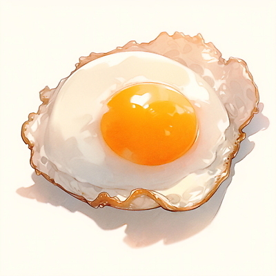 JPG 음식 일러스트 수채화 사람없음 계란 계란프라이 계란요리 국내일러스트 AI일러스트 AI콘텐츠 요리 알 파일형식