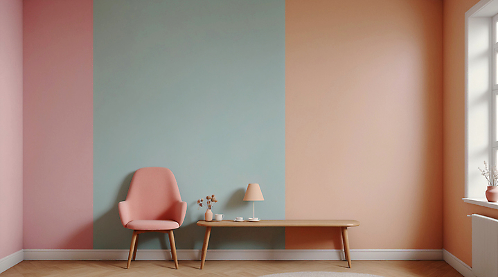 JPG 편집이미지 화분 분홍색 하늘색 창문 탁자 실내 사람없음 인테리어 소파 공간 스탠드 디지털합성 파스텔톤 미니멀 편집실사 AI포토 AI콘텐츠 디자인 컬러 가구 의자 조명 내부 파란색 CG 파일형식