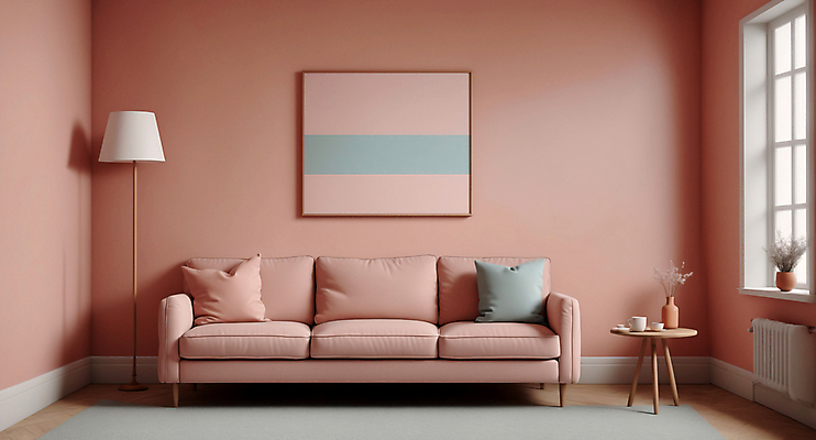 JPG 편집이미지 화분 분홍색 액자 쿠션 창문 탁자 실내 사람없음 인테리어 소파 카펫 공간 스탠드 디지털합성 파스텔톤 미니멀 편집실사 AI포토 AI콘텐츠 디자인 컬러 가구 의자 조명 내부 CG 파일형식