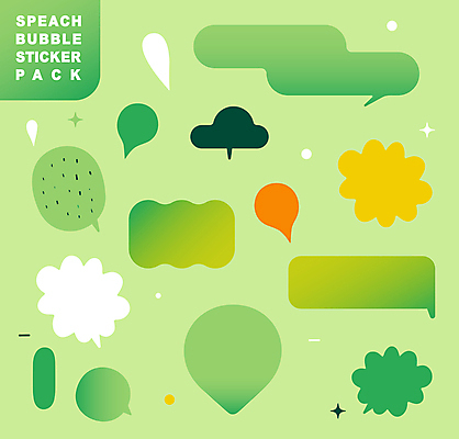 디자인 말풍선 스티커 일러스트 추상 사람없음 초록색 세트 다이어리 엘리먼트 다꾸 국내일러스트 AI파일 컬러 무늬 사무용품 신조어 약어 파일형식 벡터