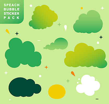 디자인 말풍선 스티커 일러스트 추상 사람없음 초록색 세트 다이어리 엘리먼트 다꾸 국내일러스트 AI파일 컬러 무늬 사무용품 신조어 약어 파일형식 벡터