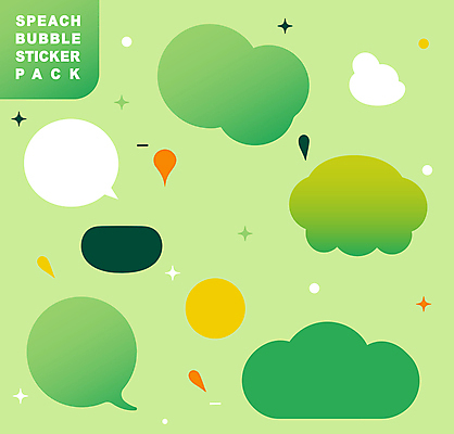 디자인 말풍선 스티커 일러스트 추상 사람없음 초록색 세트 다이어리 엘리먼트 다꾸 국내일러스트 AI파일 컬러 무늬 사무용품 신조어 약어 파일형식 벡터