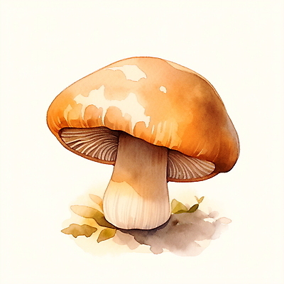 JPG 잎 일러스트 자연 수채화 사람없음 갈색 버섯 가을 국내일러스트 AI일러스트 AI콘텐츠 식물 계절 컬러 생태계 파일형식