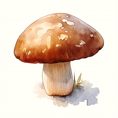 JPG 일러스트 자연 수채화 사람없음 갈색 버섯 가을 국내일러스트 AI일러스트 AI콘텐츠 계절 컬러 생태계 파일형식