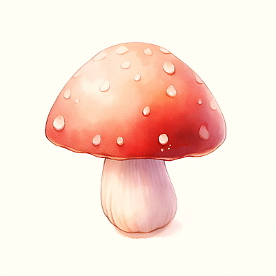 JPG 일러스트 자연 수채화 사람없음 빨간색 버섯 가을 국내일러스트 AI일러스트 AI콘텐츠 계절 컬러 생태계 파일형식