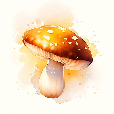 JPG 일러스트 자연 수채화 사람없음 갈색 버섯 가을 국내일러스트 AI일러스트 AI콘텐츠 계절 컬러 생태계 파일형식