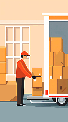 JPG 전신 남자 일러스트 창문 한명 서기 들기 성인 화물 운송업 잡기 작업 운반 택배기사 종이상자 배송 택배 택배상자 성인남자한명만 탑차 국내일러스트 AI일러스트 AI콘텐츠 1 산업 모션 사람 상자 트럭 배달원 남자한명만 성인남자만 파일형식