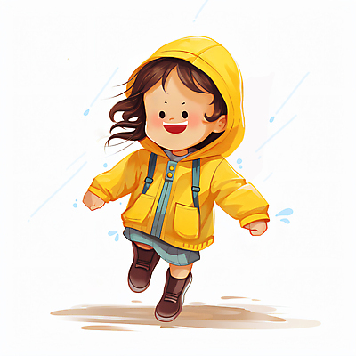 JPG 전신 여자 어린이 일러스트 한명 소녀 달리기 주먹 유치원 유치원생 비 즐거움 우비 소녀한명만 국내일러스트 AI일러스트 AI콘텐츠 자연요소 1 옷 교육 감정 모션 날씨 사람 여자한명만 소녀만 파일형식