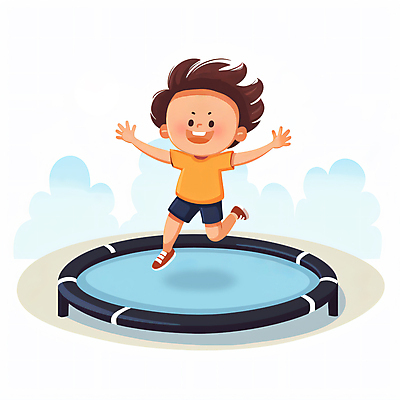 JPG 전신 남자 어린이 일러스트 놀이 한명 소년 점프 유치원 유치원생 만세 놀이기구 즐거움 소년한명만 트럼플린 국내일러스트 AI일러스트 AI콘텐츠 1 교육 감정 모션 사람 놀이용품 남자한명만 소년만 파일형식