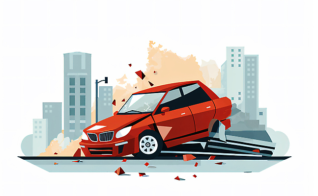 JPG 일러스트 자동차 빌딩 사람없음 건물 손상 도시 연기 파편 자동차사고 자동차보험 국내일러스트 AI일러스트 AI콘텐츠 건축물 육상교통 컨셉 교통사고 보험 파일형식