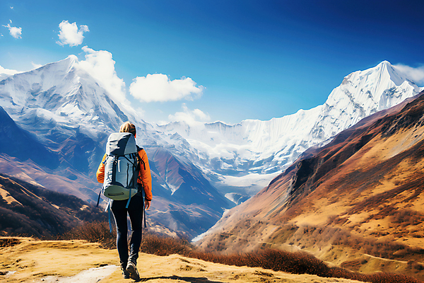 JPG 전신 구름 편집이미지 여자 하늘 산 한명 성인 걷기 맑음 등산 하이킹 가을 등산객 성인여자한명만 편집실사 AI포토 AI콘텐츠 자연요소 1 계절 모션 레저 날씨 사람 트래킹 CG 여자한명만 성인여자만 파일형식