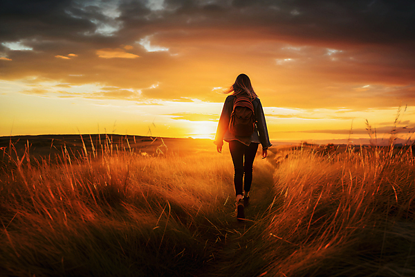 JPG 전신 구름 편집이미지 여자 하늘 한명 성인 걷기 일몰 등산 하이킹 가을 등산객 성인여자한명만 편집실사 AI포토 AI콘텐츠 자연요소 1 계절 모션 레저 사람 노을 트래킹 CG 여자한명만 성인여자만 파일형식