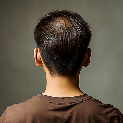 JPG 편집이미지 남자 한명 상반신 성인 머리카락 디지털합성 뒤통수 탈모 성인남자한명만 편집실사 AI인물포토 AI콘텐츠 1 사람 머리 CG 증상 남자한명만 성인남자만 파일형식 AI포토