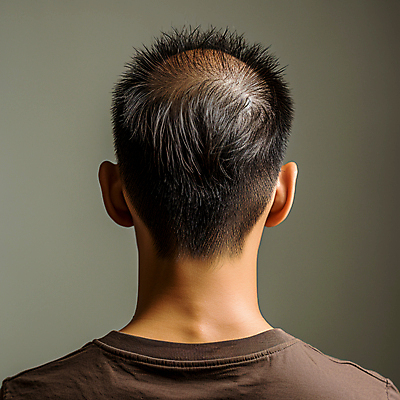 JPG 편집이미지 남자 한명 상반신 성인 머리카락 디지털합성 뒤통수 탈모 성인남자한명만 편집실사 AI인물포토 AI콘텐츠 1 사람 머리 CG 증상 남자한명만 성인남자만 파일형식 AI포토