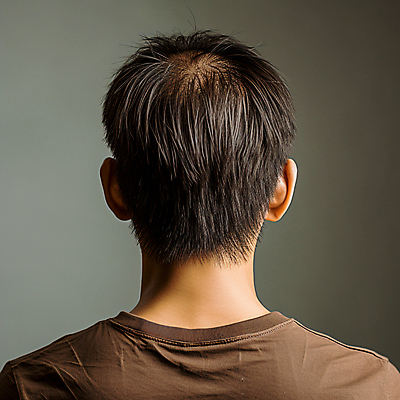 JPG 편집이미지 남자 한명 상반신 성인 머리카락 디지털합성 뒤통수 탈모 성인남자한명만 편집실사 AI인물포토 AI콘텐츠 1 사람 머리 CG 증상 남자한명만 성인남자만 파일형식 AI포토