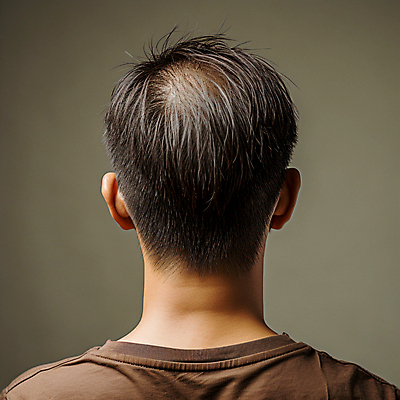 JPG 편집이미지 남자 한명 상반신 성인 머리카락 디지털합성 뒤통수 탈모 성인남자한명만 편집실사 AI인물포토 AI콘텐츠 1 사람 머리 CG 증상 남자한명만 성인남자만 파일형식 AI포토