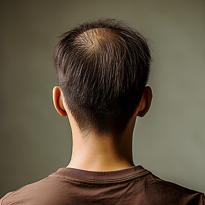 JPG 편집이미지 남자 한명 상반신 성인 머리카락 디지털합성 뒤통수 탈모 성인남자한명만 편집실사 AI인물포토 AI콘텐츠 1 사람 머리 CG 증상 남자한명만 성인남자만 파일형식 AI포토