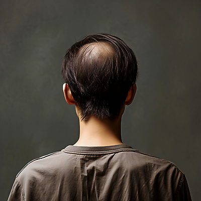 JPG 편집이미지 남자 한명 상반신 성인 머리카락 디지털합성 뒤통수 탈모 성인남자한명만 편집실사 AI인물포토 AI콘텐츠 1 사람 머리 CG 증상 남자한명만 성인남자만 파일형식 AI포토